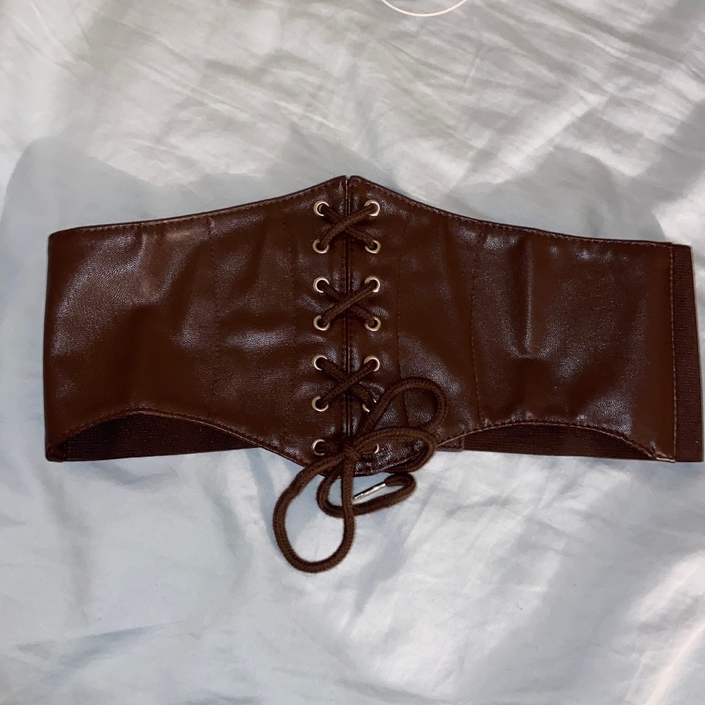Brown stretch corset belt